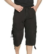 Men's Casual Pure Color Outdoors Pocket Beach Work Trouser Cargo Shorts Pant Dressy Basic Men's Sports Shorts